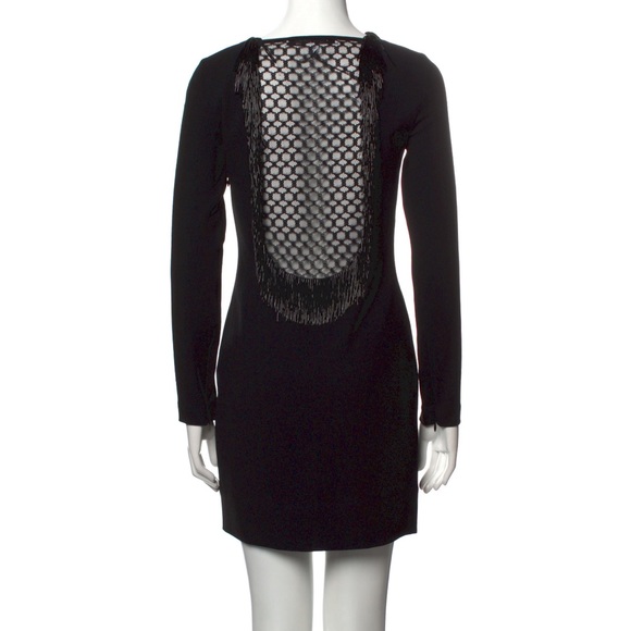 DVF Black Cocktail Dress | Embellished Neck & Back | 0 (NWT) - Picture 3 of 14